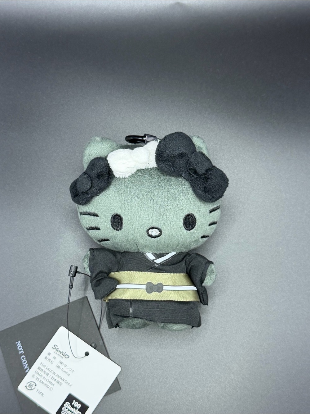 Sanrio X NOT CONVENTIONAL Hello Kitty with Black Kimono outfit keychain mk187